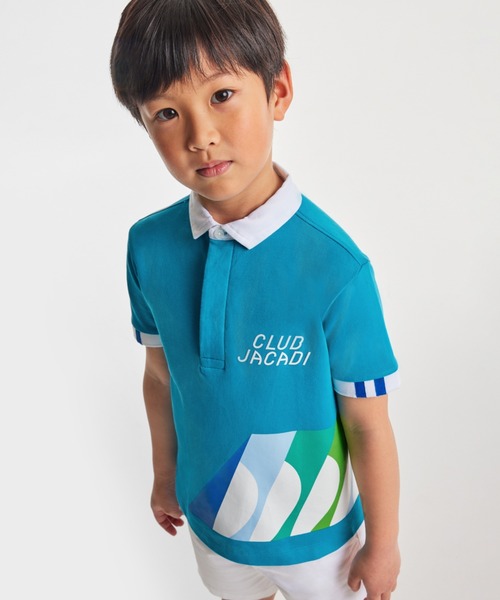 jacadi（ジャカディ） tシャツ プリント入り半袖ポロシャツ キッズ