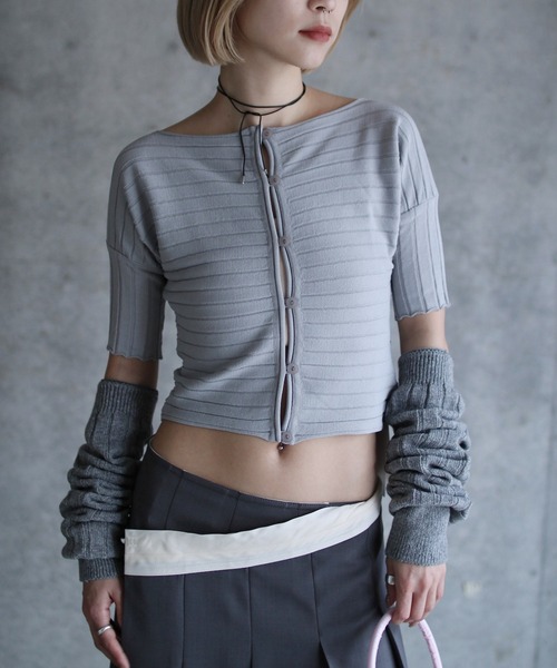 カーディガン BUTTON LOOP KNIT CARDIGAN レディース
