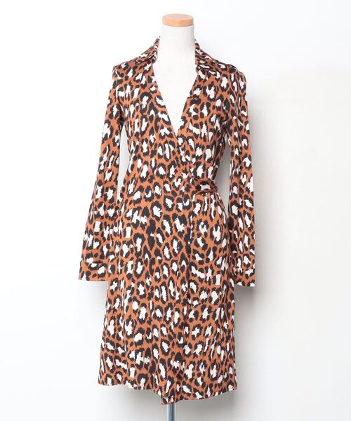 「DIANE von FURSTENBERG」 レオパードカーディガン 2 ブラウン レディース