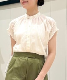 Ballsey（ボールジィ） ブラウス シャツ コットンクレープ スタンド