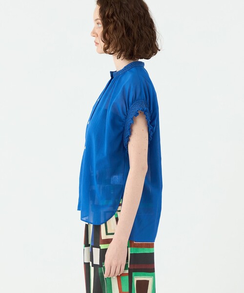 Ballsey（ボールジィ） ブラウス シャツ コットンクレープ スタンド