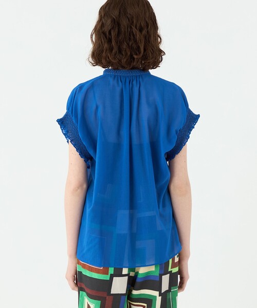 Ballsey（ボールジィ） ブラウス シャツ 半袖 コットンクレープ