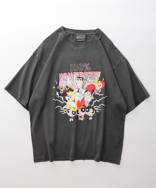 パワーパフガールズ ウォッシュ加工オーバーサイズTシャツ パワーパフガールズ ウォッシュ加工Tシャツ M 実寸はXLぐらい
