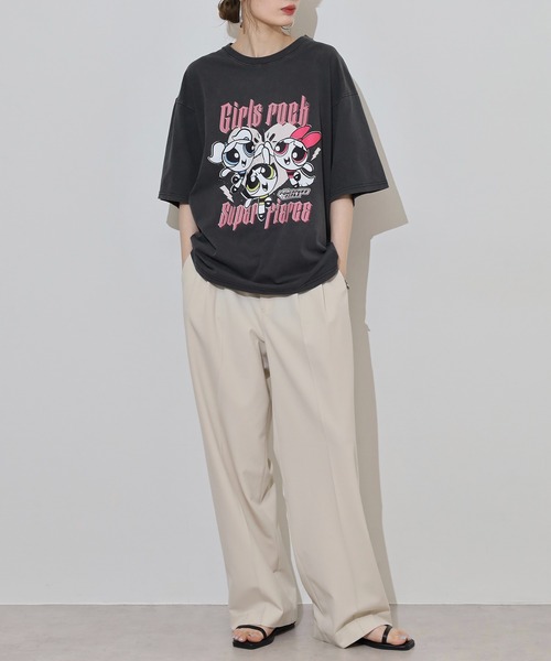 パワーパフガールズ ウォッシュ加工オーバーサイズTシャツ FUNALIVE tシャツ Powerpuff Girls パワーパフガールズ