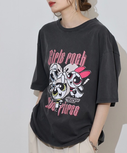 パワーパフガールズ ウォッシュ加工オーバーサイズTシャツ FUNALIVE tシャツ Powerpuff Girls パワーパフガールズ