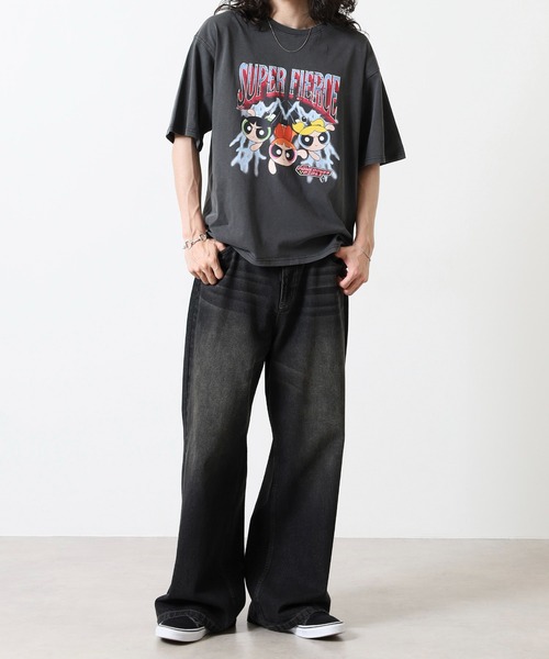 パワーパフガールズ ウォッシュ加工オーバーサイズTシャツ FUNALIVE tシャツ Powerpuff Girls パワーパフガールズ