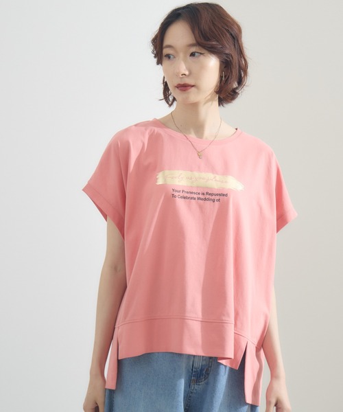 tシャツ 箔ロゴTシャツ レディース