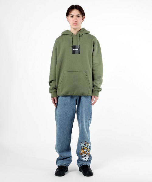 HUF 「HUF」 ジップアップパーカー LARGE ヘザーグレー メンズ