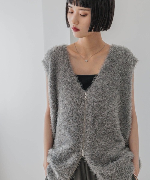 LOWRYS FARM（ローリーズファーム） ベスト ジレ シャギーZIPベスト