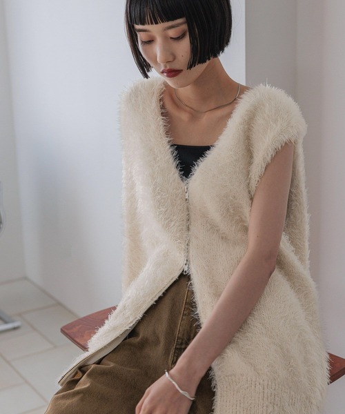 LOWRYS FARM（ローリーズファーム） ベスト ジレ シャギーZIPベスト