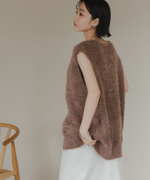 LOWRYS FARM ベスト ジレ シャギーZIPベスト 579528