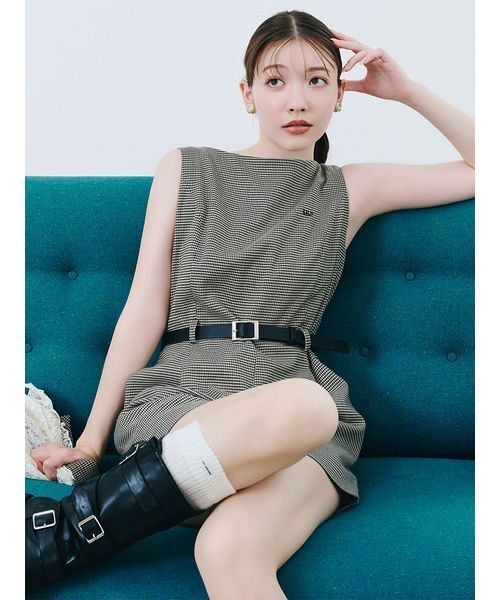 LILY BROWN オールインワン ベルト付きミニロンパース
