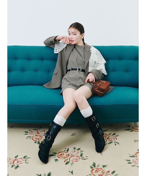lilybrown♡ロンパース LILY BROWN オールインワン ベルト付きミニロンパース