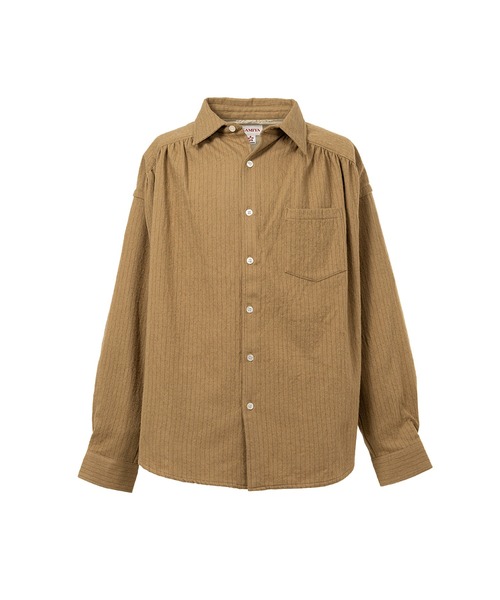 KAMIYA シャツ Pinstripe Back Gathered Shirt メンズ : ZOZOTOWN