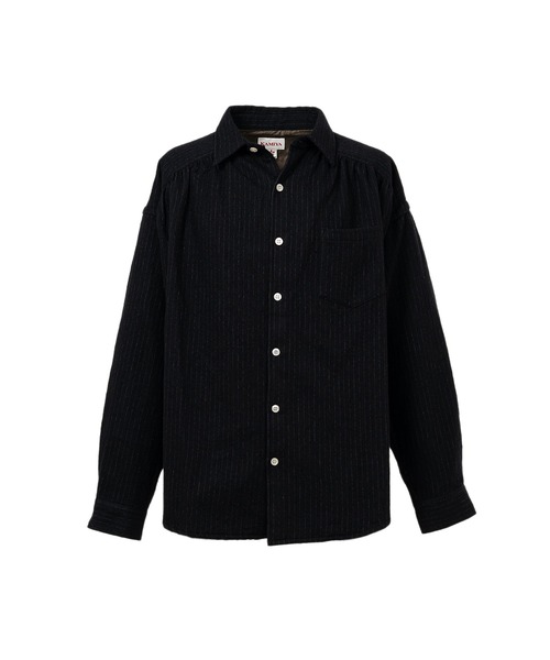 KAMIYA シャツ Pinstripe Back Gathered Shirt メンズ : ZOZOTOWN