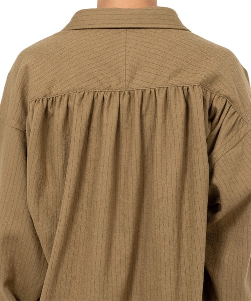 KAMIYA シャツ Pinstripe Back Gathered Shirt メンズ : ZOZOTOWN