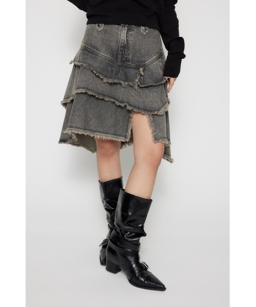 LAGUA GEM（ラグアジェム） デニムスカート RONDOM HEM CUT OFF デニム