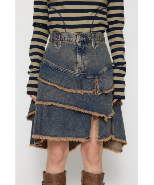 LAGUA GEM（ラグアジェム） デニムスカート RONDOM HEM CUT OFF デニム