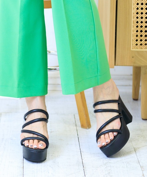 「attagirl」 ヒールサンダル S ブラック レディース_画像4