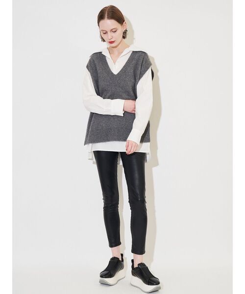 ELENDEEK新品未使用　タグ付き レザー風スキニーパンツ ブラック ELENDEEK（エレンディーク） パンツ フォーレザーレギンス レディース