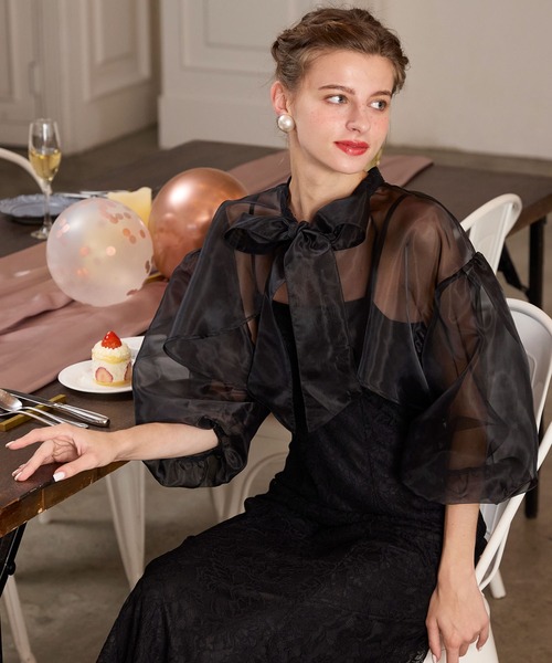 BONLECILL noir ドレス 「BONLECILL noir」2wayビッグリボンシアー