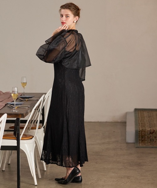 【美品】BONLECILL noirリボンボレロ＆レースキャミドレス BONLECILL noir ドレス 「BONLECILL noir」2wayビッグリボンシアー