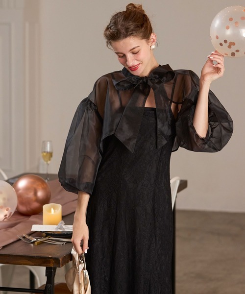 BONLECILL noir ドレス 「BONLECILL noir」2wayビッグリボンシアー