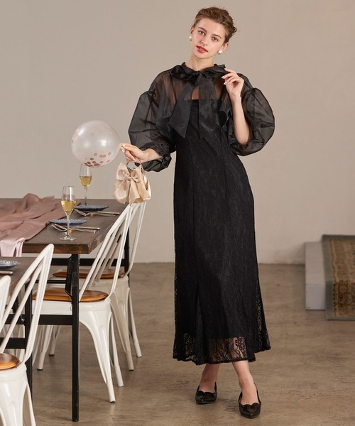 BONLECILL noir ドレス 「BONLECILL noir」2wayビッグリボンシアー