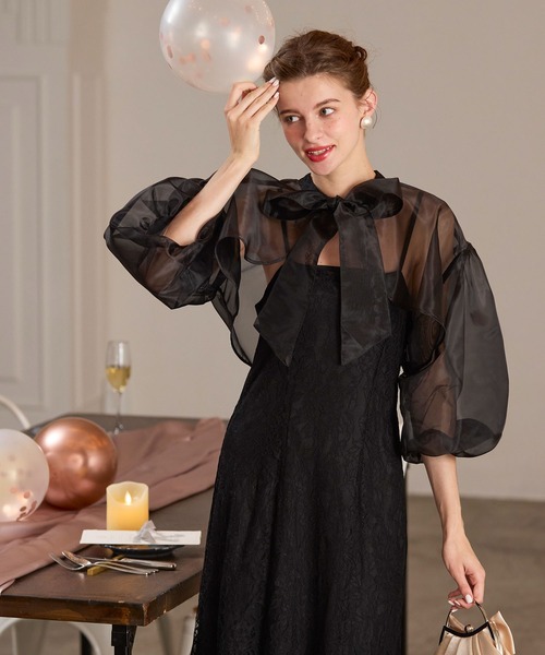 BONLECILL noir ドレス 「BONLECILL noir」2wayビッグリボンシアー