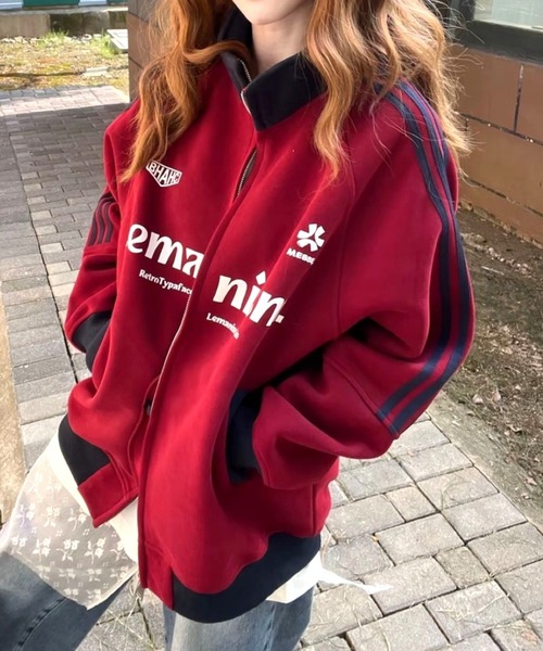 ロングトラックフーズ　BACK ARCH LOGO裏起毛スウェットRED 美品 トレーナー スウェット ラインスウェットトラックジャケット