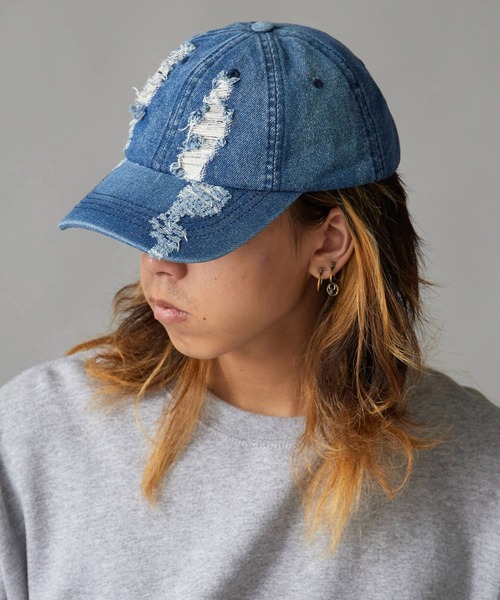 Theater code キャップ 帽子 Distressed 6-Panel Denim Cap / ダメージ