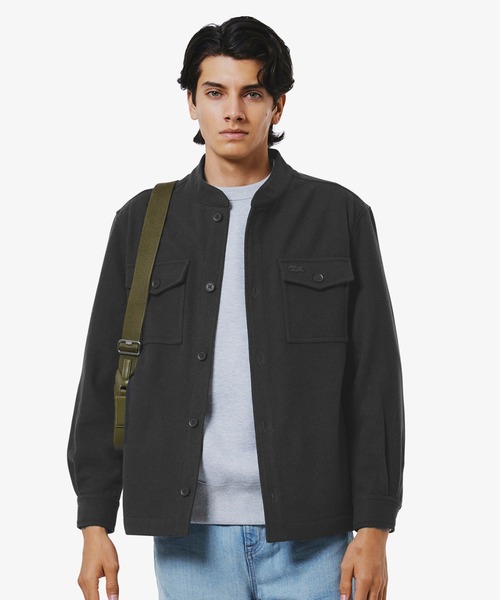 LACOSTE（ラコステ） シャツ ウールブレンドメルトン スタンドカラー