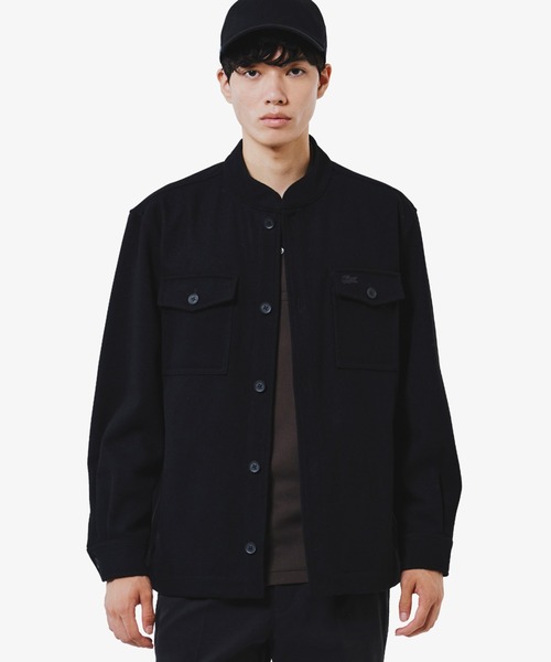 LACOSTE（ラコステ） シャツ ウールブレンドメルトン スタンドカラー
