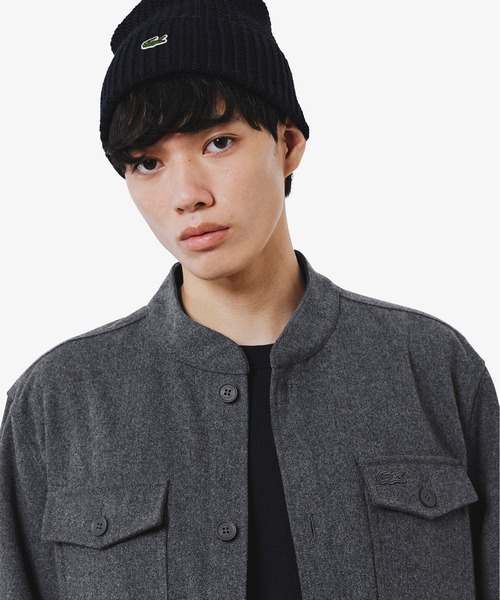 LACOSTE（ラコステ） シャツ ウールブレンドメルトン スタンドカラー