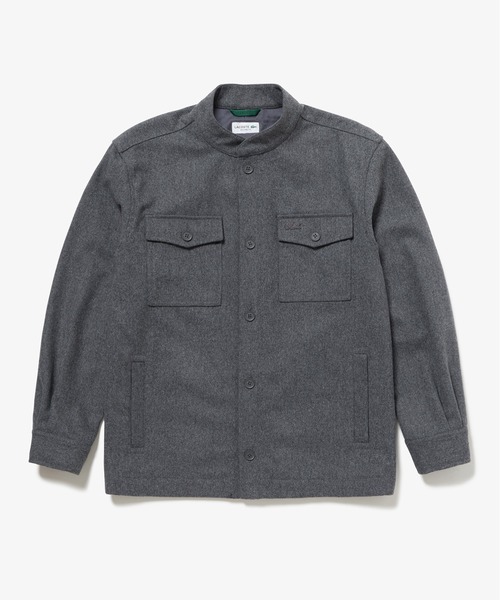 LACOSTE（ラコステ） シャツ ウールブレンドメルトン スタンドカラー