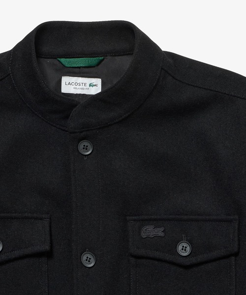 LACOSTE（ラコステ） シャツ ウールブレンドメルトン スタンドカラー