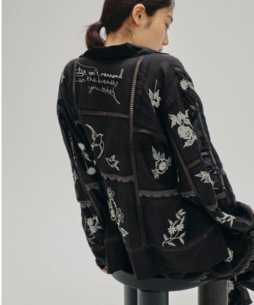 シャツ/ブラウス(長袖/七分) todayful embroidery patchwork shirts Embroidery Patchwork Shirts（シャツ/ブラウス）｜TODAYFUL（トゥデイ