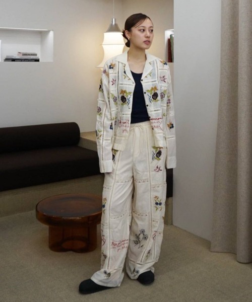 ブラウス シャツ Embroidery Patchwork Shirts レディースの画像