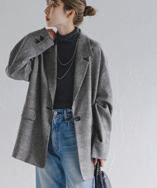 NOBLE オーバーチェックジャケット NOBLE オーバーサイズチェックジャケット オーバーサイズチェック