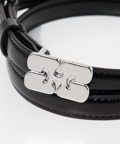 【nana】GANNIベルト GANNI（ガニー） ベルト GANNI Kat Belt Small Patent カット スモール