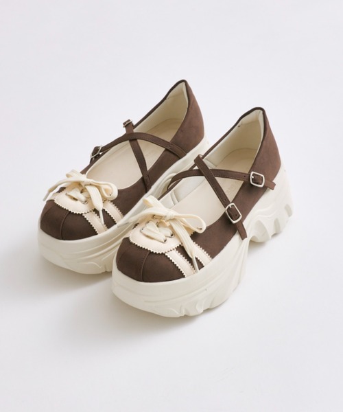 OLIVE des OLIVE ブラウン厚底シューズ Lサイズ OLIVE des OLIVE ブラウン厚底シューズ Lサイズ 高価