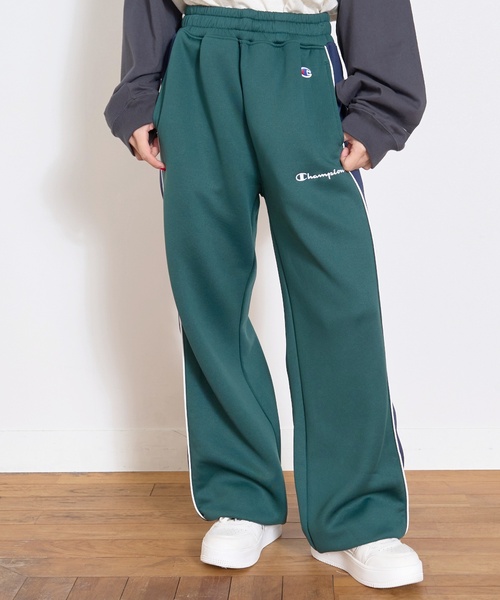 champion ブルー　トラックパンツ　vetements 風　加工 サイズm Champion（チャンピオン） ワイドパンツ パンツ 「Champion」トラック