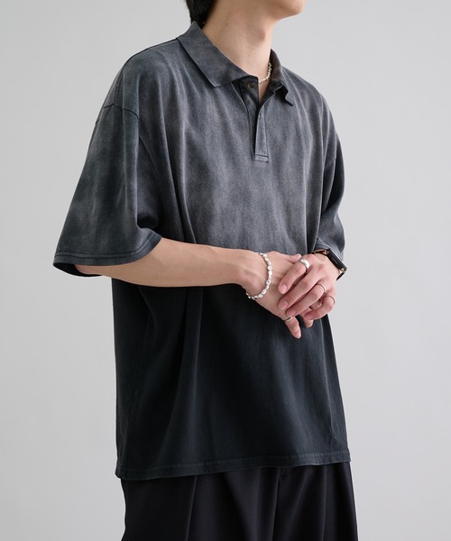 「epnok」 半袖ポロシャツ LARGE ダークブラウン メンズ_画像4