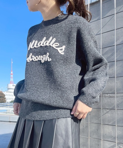 「AS KNOW AS plus」 長袖ニット FREE グレー レディース_画像4