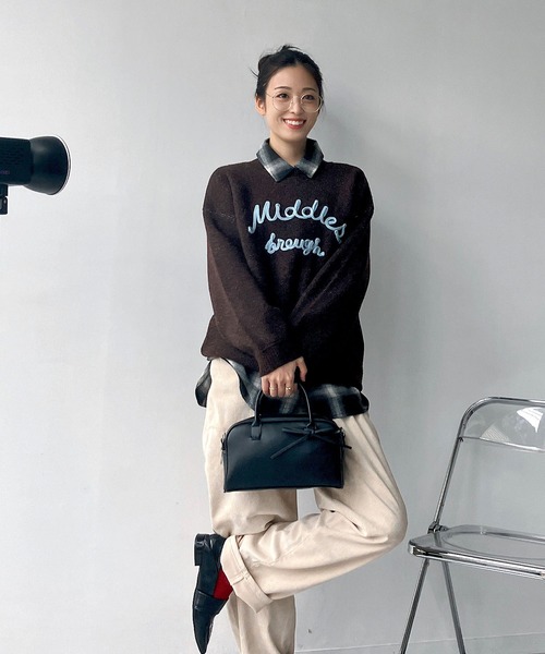 「AS KNOW AS plus」 長袖ニット FREE グレー レディース_画像5