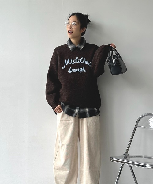 「AS KNOW AS plus」 長袖ニット FREE グレー レディース_画像7