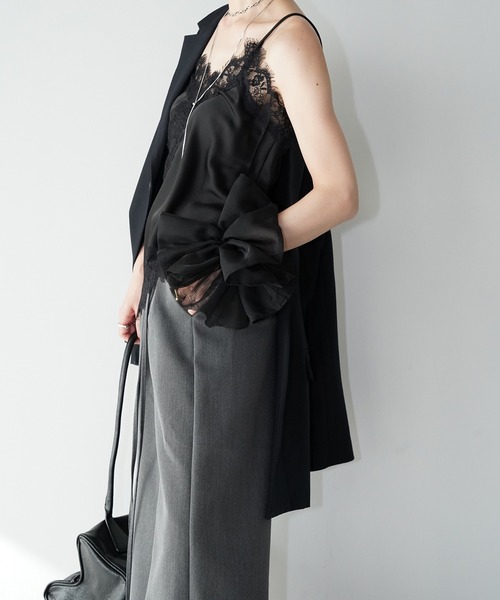 chuclla（チュクラ） キャミソール レーストリムサテンキャミソール