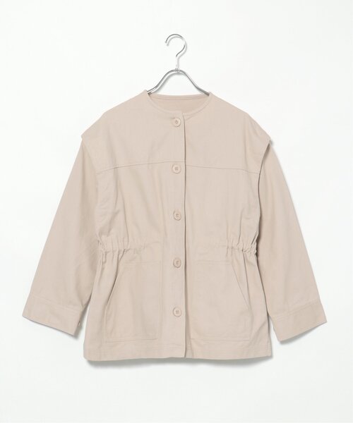 「VENCEEXCHANGE」 ノーカラージャケット FREE ダークグリーン レディース_画像3