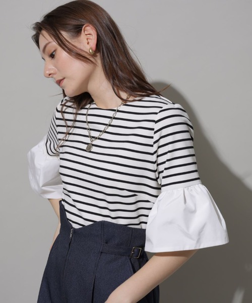 美品■リランドチュール 七分袖カットソー レディース 2 黒 美品■リランドチュール 七分袖カットソー レディース 2 黒