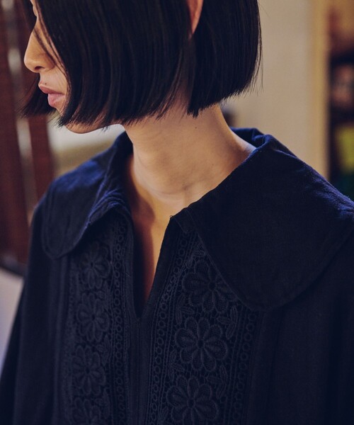 「Freada」 長袖ワンピース フリ- ブラック レディース_画像2